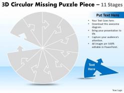 Circular missing puzzle piece 11 stages