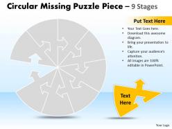 Circular missing puzzle piece 9 stages