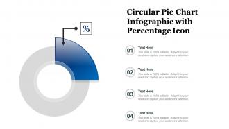 Circular pie chart infographic with percentage icon
