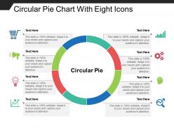 Circular pie chart with eight icons