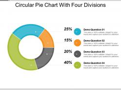 Circular pie chart with four divisions