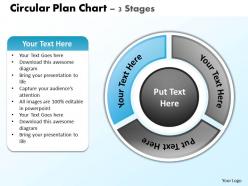 Circular plan chart 3 stages powerpoint diagrams presentation slides graphics 0912