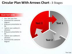 Circular plan three with arrows templates chart 3 stages 12