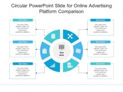 Circular powerpoint slide for online advertising platform comparison infographic template