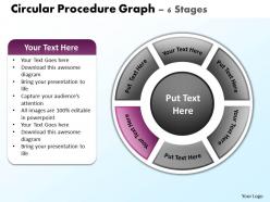 Circular procedure graph 6 stages powerpoint diagrams presentation slides graphics 0912