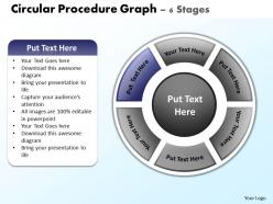 Circular procedure graph 6 stages powerpoint diagrams presentation slides graphics 0912