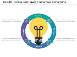 Circular process bulb having four arrows surrounding autosaved