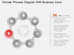 Circular process diagram with business icons flat powerpoint design