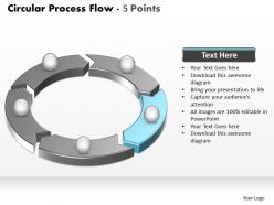 Circular process flow 5 points powerpoint diagram templates graphics 712