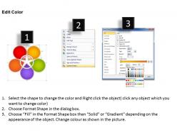 Circular process flow 5 stages shown by petals of flower powerpoint templates 0712