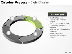 Circular process flow pieces interconnected cycle diagram 4 stages ppt slides diagrams templates powerpoint info graphics