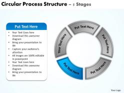 Circular process structure 5 stages powerpoint diagrams presentation slides graphics 0912
