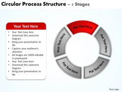Circular process structure 5 stages powerpoint diagrams presentation slides graphics 0912