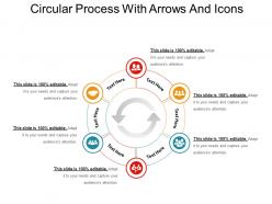Circular process with arrows and icons