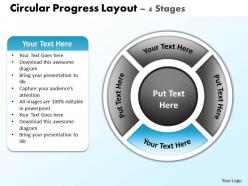 Circular progress layout 4 stages powerpoint diagrams presentation slides graphics 0912