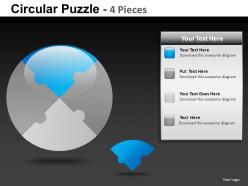 Circular puzzle 4 powerpoint presentation slides db