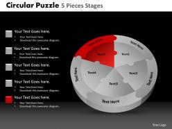 Circular puzzle 5 pieces stages powerpoint slides and ppt templates db