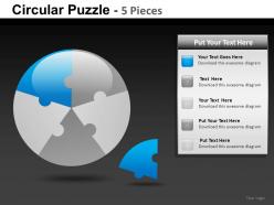 Circular puzzle 5 powerpoint presentation slides db