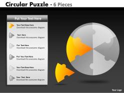 Circular puzzle 6 pieces ppt 6
