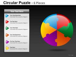 Circular puzzle 6 powerpoint presentation slides db