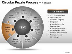 Circular puzzle 7 stages powerpoint presentation slides