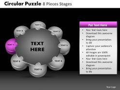 Circular puzzle 8 pieces process powerpoint slides and ppt templates db