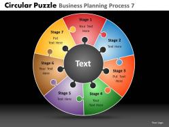 Circular puzzle business planning process 7 powerpoint slides and ppt templates db