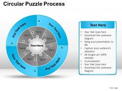 Circular puzzle flowchart process diagram powerpoint slides and ppt templates 0412