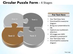 Circular puzzle form 4 stages powerpoint templates diagrams 8