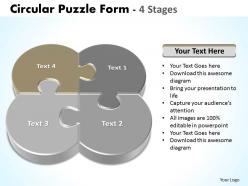Circular puzzle form 4 stages powerpoint templates diagrams 8