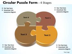 Circular puzzle form diagram stages powerpoint templates 10
