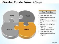 Circular puzzle form diagram stages powerpoint templates 10