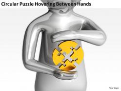 Circular puzzle hovering between hands ppt graphics icons powerpoint