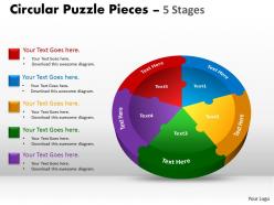 Circular puzzle pieces 5 stages