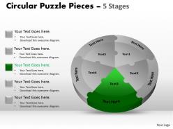 Circular puzzle pieces 5 stages