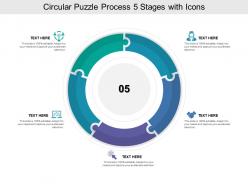 Circular puzzle process 05 stages with icons