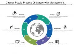 Circular puzzle process 06 stages with management and structure