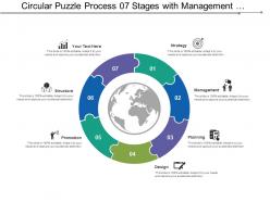 Circular puzzle process 07 stages with management and structure