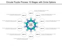Circular puzzle process 10 stages with circle options