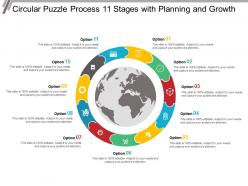 Circular puzzle process 11 stages with planning and growth