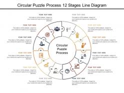 Circular puzzle process 12 stages line diagram