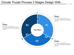 Circular puzzle process 3 stages design with numbers