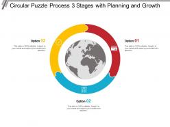 Circular puzzle process 3 stages with planning and growth