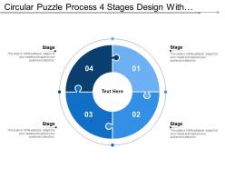 Circular puzzle process 4 stages design with numbers