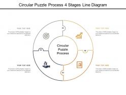 Circular puzzle process 4 stages line diagram