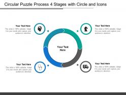 Circular puzzle process 4 stages with circle and icons