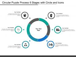 Circular puzzle process 6 stages with circle and icons