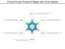 Circular puzzle process 6 stages with circle options