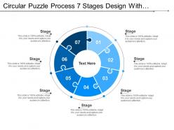 Circular puzzle process 7 stages design with numbers