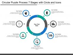 Circular puzzle process 7 stages with circle and icons